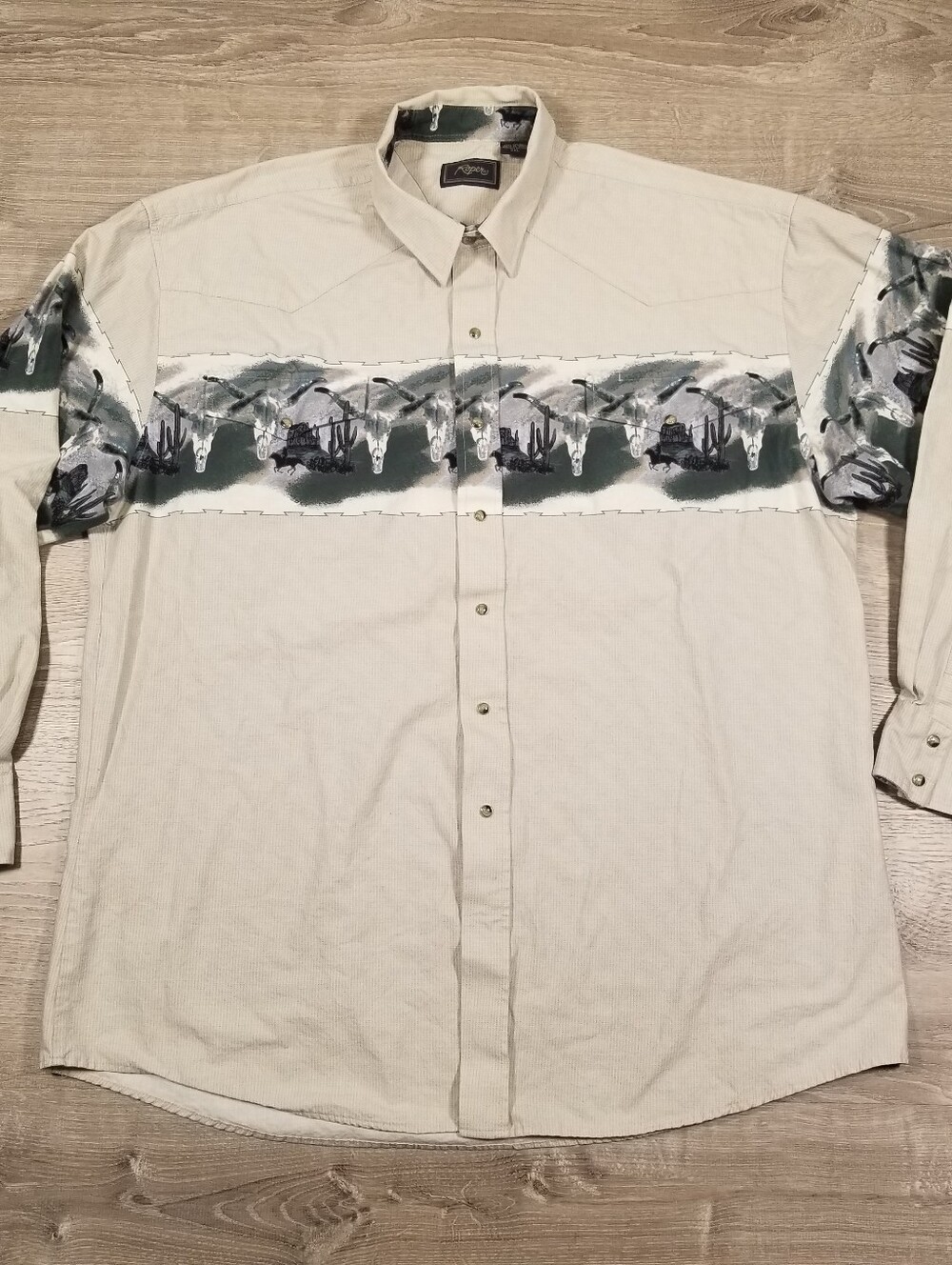 Vintage Roper Shirt Mens XXL Southwestern Aztec Pearl Snap Long Sleeve Cowboy